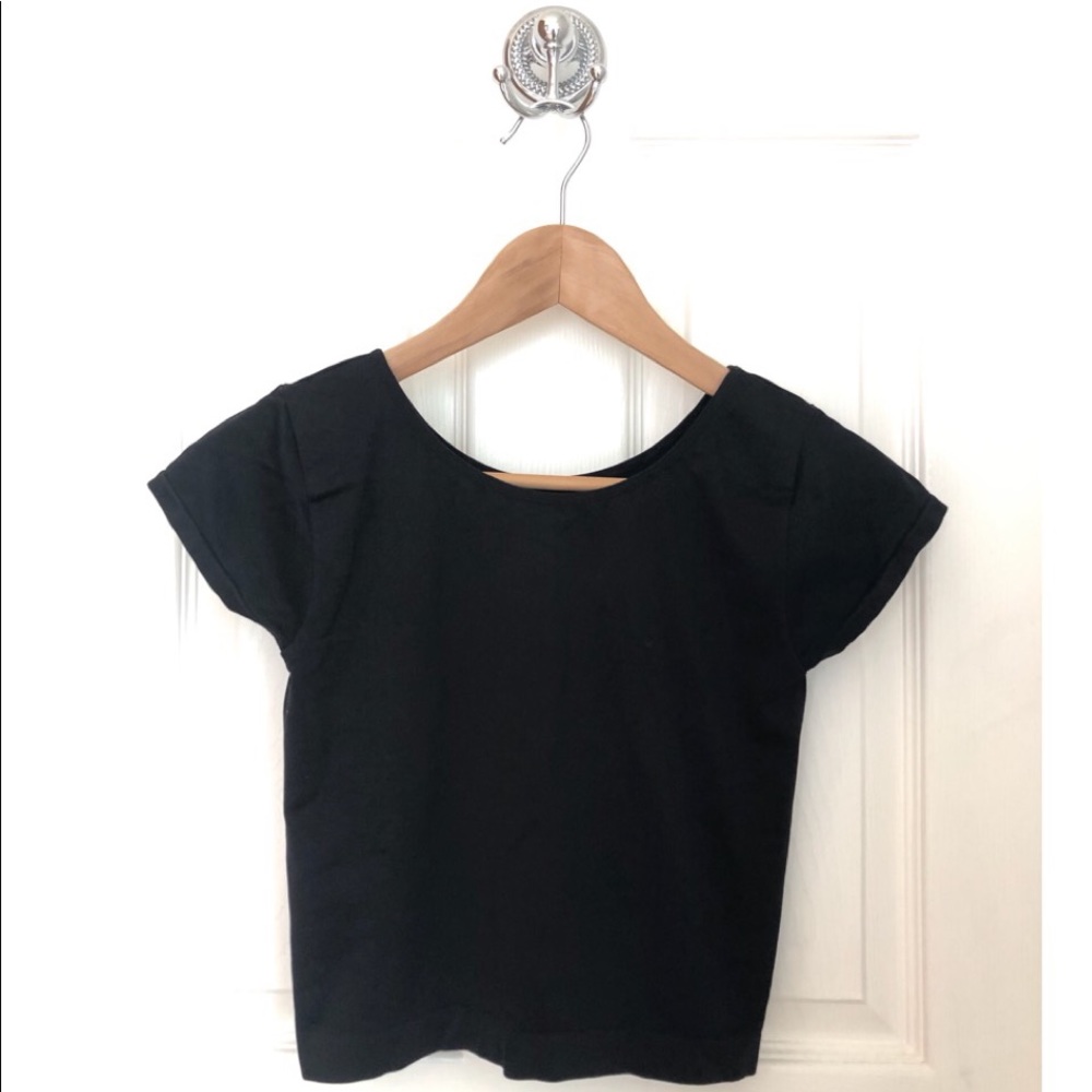 Free People Stretchy Black Crop Top Size M/L